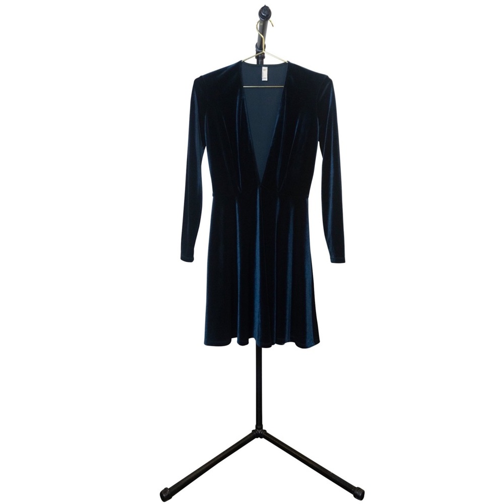 American Apparel Deep Plunge Velvet Skater Dress